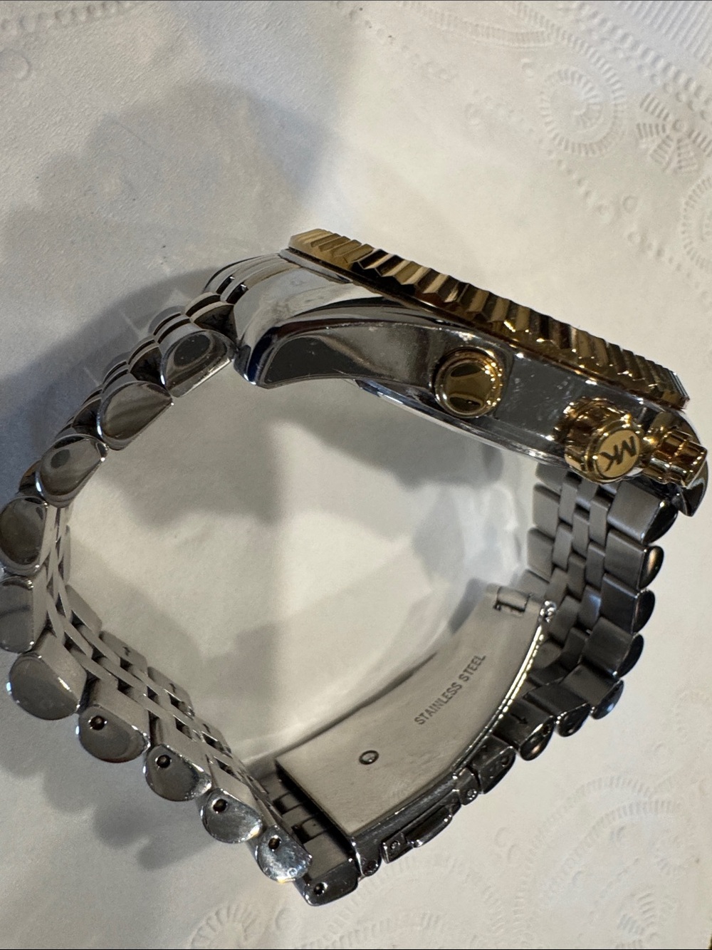Michael Kors Two-Tone Silver and Gold Chronograph Bracelet Watch - Picture 3 of 6